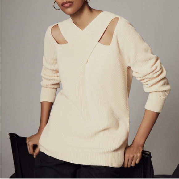 COS Women Cut Out Cable Knit Sweater Fall Autumn Pumpkin Spice Brunch Date Night - Picture 1 of 14